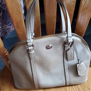Coach Peyton Dome Satchel Handbag Purse beige